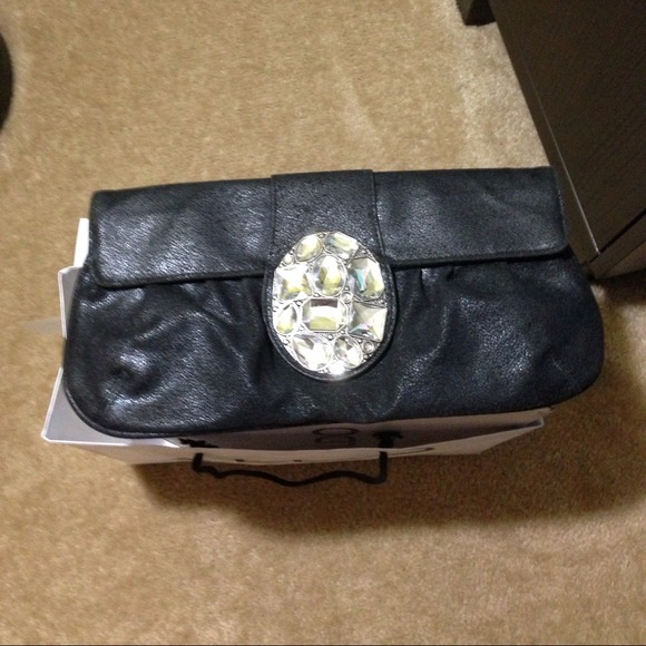 🎊🎉**SOLD*🎊🎉Black Diamond Studded Clutch!