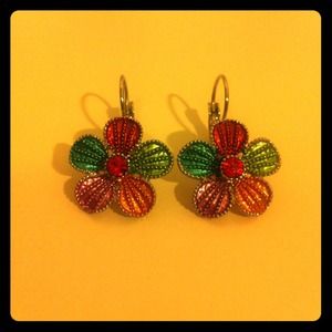 Multicolored flower earrings