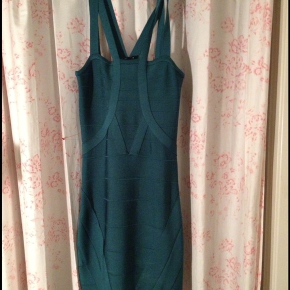 Bebe teal bandage dress