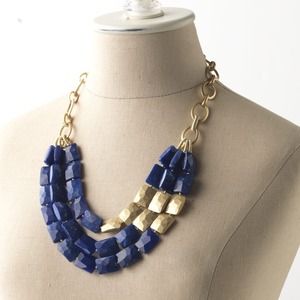 Blue and Gold Statement Necklace