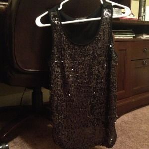 Black sequin top