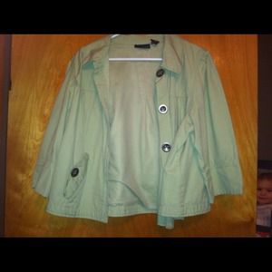 Lightweight jacket. Mint green. 3/4 sleeves Nice!!