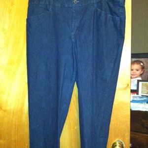 Straight leg trouser jeans dark denim Nice!