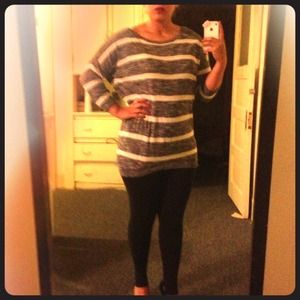 Stripe H&M shirt (grey &white)