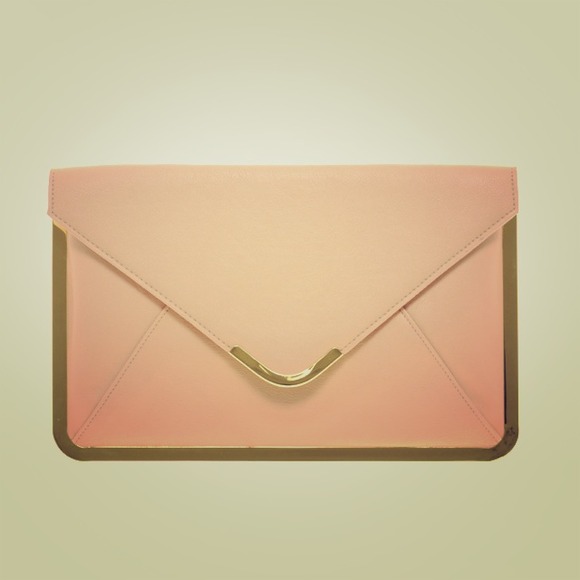 PRICE-CUT! $10 ASOS metal frame clutch pink - Picture 1 of 2