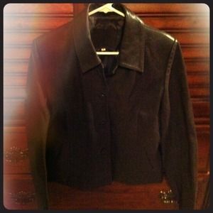 Brown leather coat