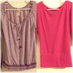 Bundle! Purple shirt & pink shirt