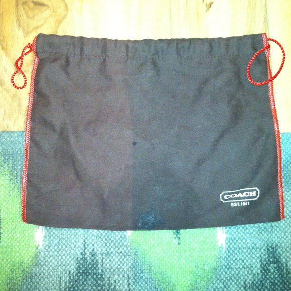 Brown & Red Coach dust bag