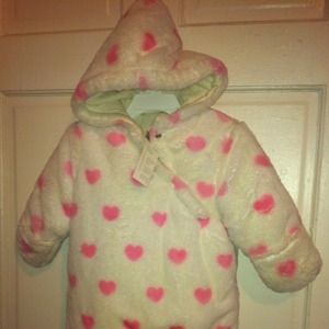 Cute, warm & fuzzy winter coat onsie.
