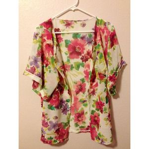 Floral kimono cardigan