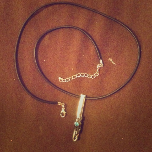 Simple silver grey blue necklace - Picture 1 of 2