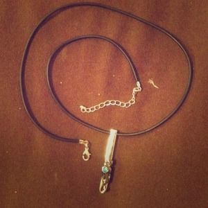 Simple silver grey blue necklace