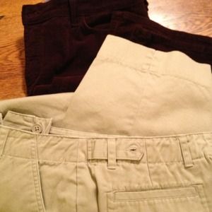 Burgundy NYDJ,, khaki StJohns Bay pants