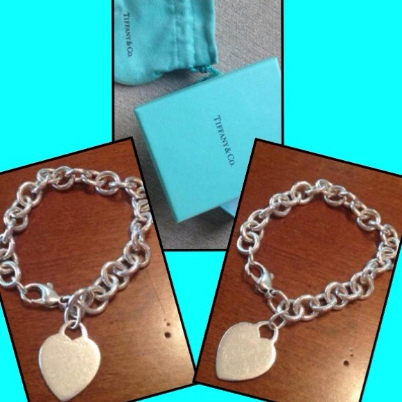 Authentic Tiffany & Co. Heart Tag Bracelet Silver