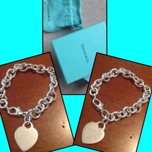Authentic Tiffany & Co. Heart Tag Bracelet Silver