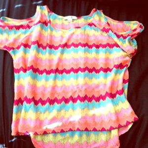 Colorful open shoulder forever 21 top