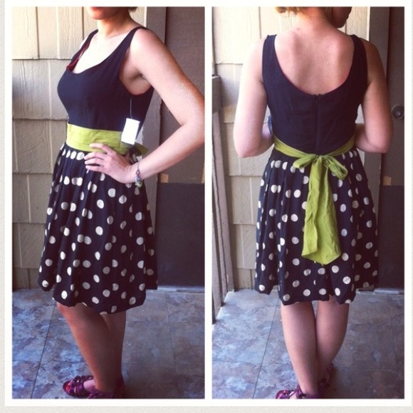 Anthropologie Dresses - Corey Lynn Calter "Slice of Lime" Polka dot Dress Anthropologie Dresses - Corey Lynn Calter "Slice of Lime" Polka dot Dress