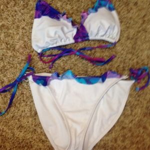 White ruffle bathing suit