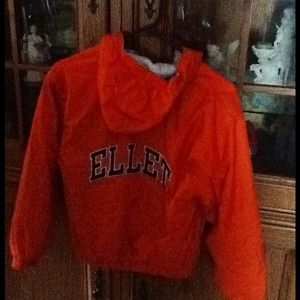 Orange Hooded  insulated windbreaker jacket