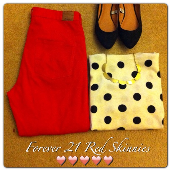 Red skinny pants/jeans