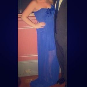 BCBG Long Dress with Sheer Bottom