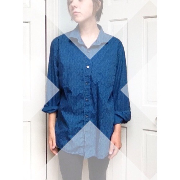 SOLD Flower print unisex button down
