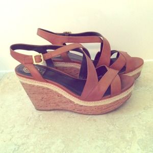 Vincent Camuto, brown platform wedges, worn Once.