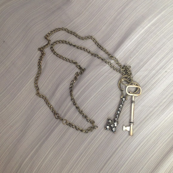 Long Heart Key Fashion Necklace