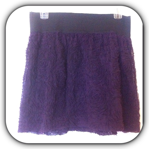 Macy's purple flower detailed skirt - Picture 1 of 4