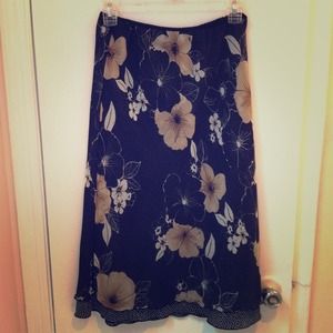 2 layer floral 100% polyester skirt