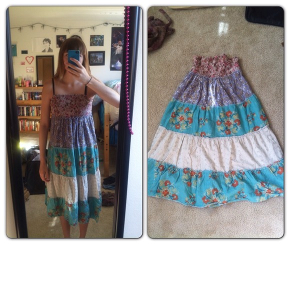 Colorful long bohemian dress