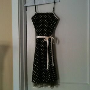 Polka dot dress - brown/cream (M)