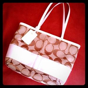 REDUCED ⬇️ Authentic Brown and White Coach Handbag