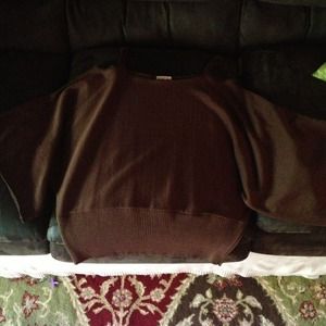 Brown poncho shirt. M.K.M designs.