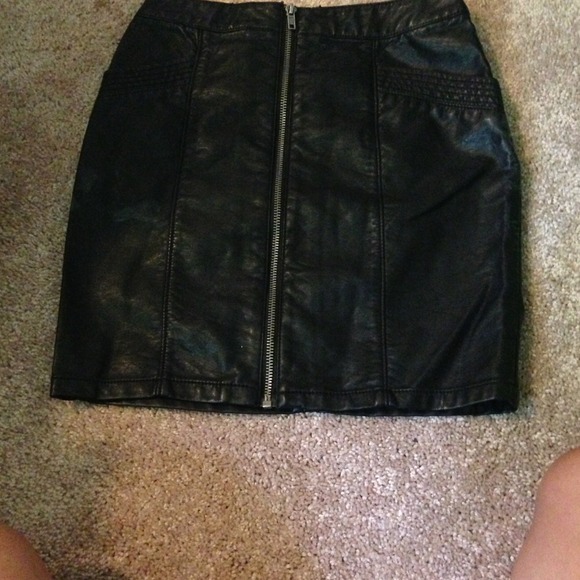 Black leather skirt