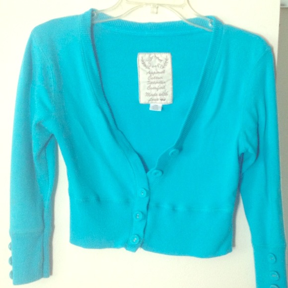 Turquoise cropped sweater