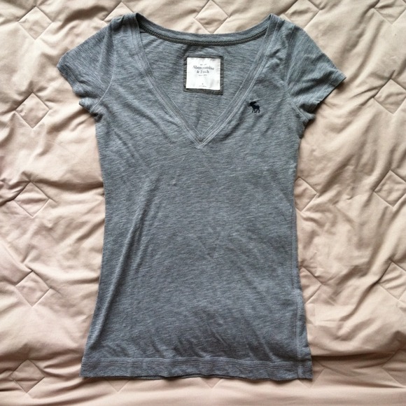 A&F Grey V-Neck Shirt