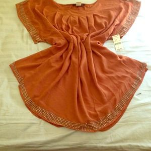 studded peach colored tunic