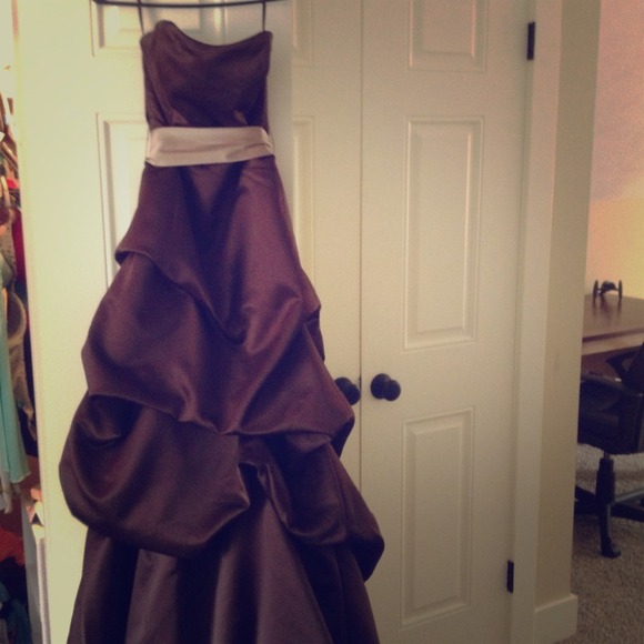 Brown and gold gown