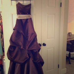Brown and gold gown