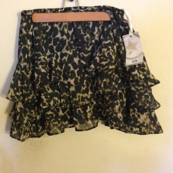 Tiered Leopard Skirt