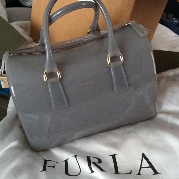 Gray Furla candy bag