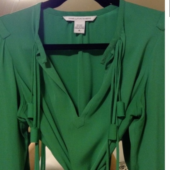 🎉🎉 HP Fall 2011 DVF Florane Dress, Clover Green - Picture 3 of 4