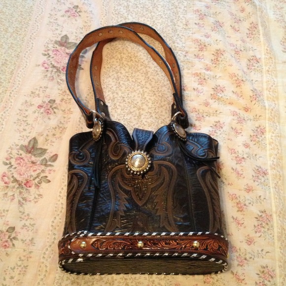 Western leather purse