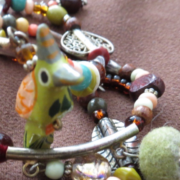 vintage bracelet with green parrot - Picture 2 of 4