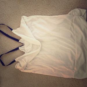 Off white tank, with zipper straps