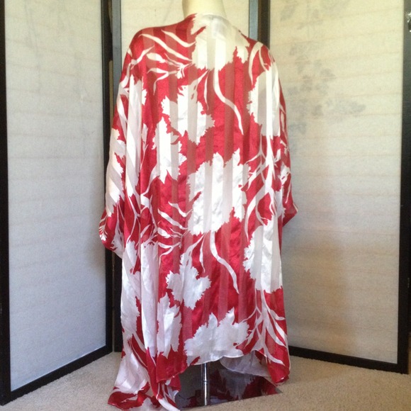 Venus Red White Stripes Coverup Dress Medium - Picture 3 of 4