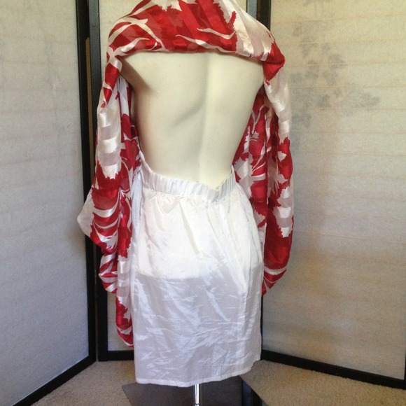 Venus Red White Stripes Coverup Dress Medium - Picture 4 of 4