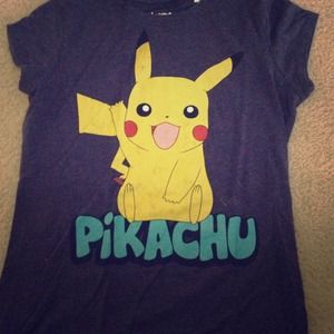 Dark blue pickachu shirt