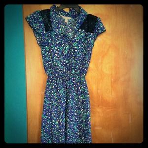 Speckless Blue leopard print dress